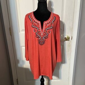 Women’s Lavish Plus Embroidery & Embellishments Top / Blouse 3X
